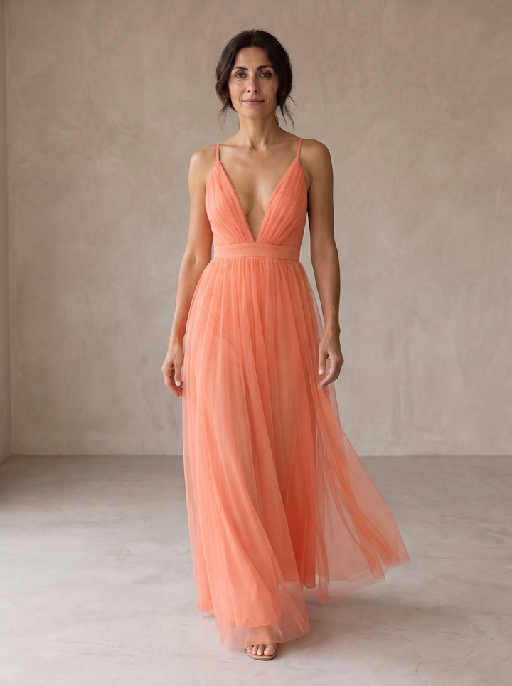 Ginevra | Maxi Kleid Licht Koralle