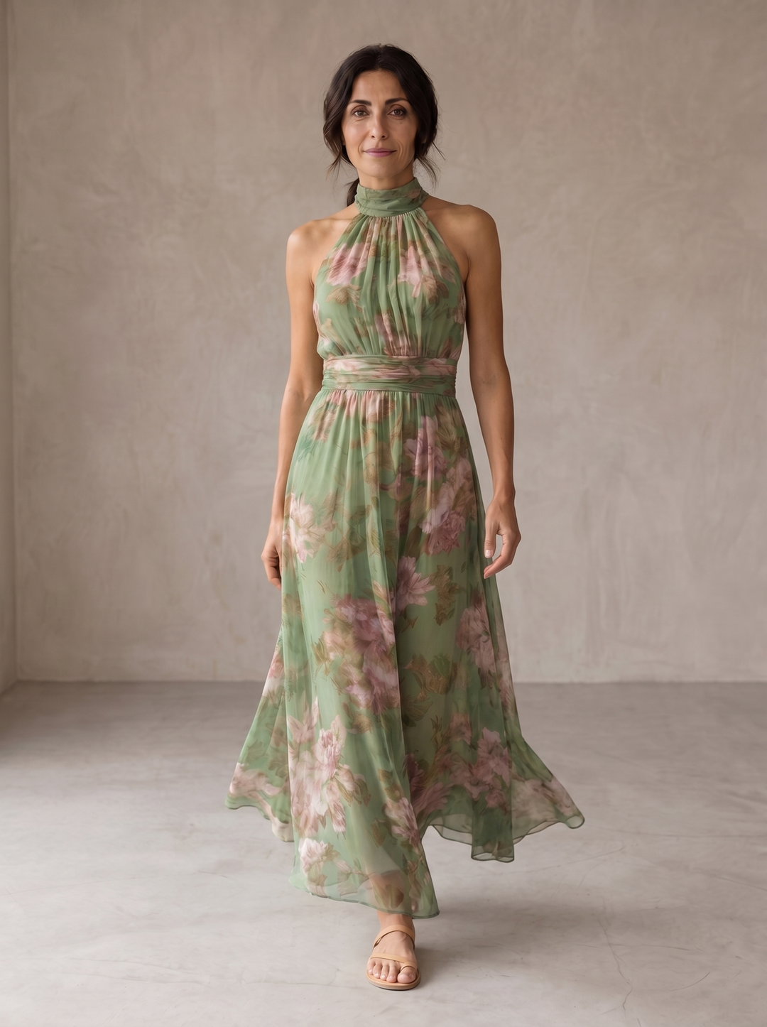 Livia | Elegantes Maxikleid mit Blumenmuster
