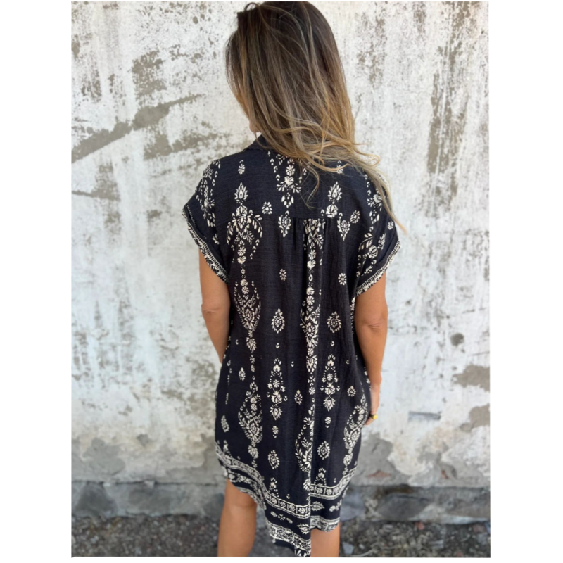 Seabreeze Boho Cotton-Linen Dress
