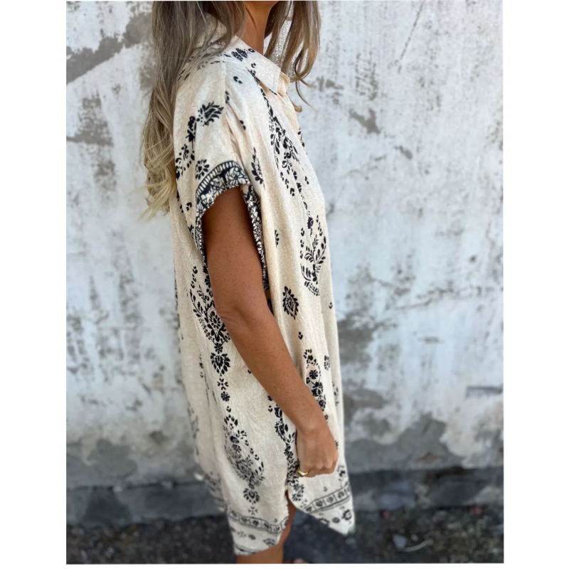 Seabreeze Boho Cotton-Linen Dress