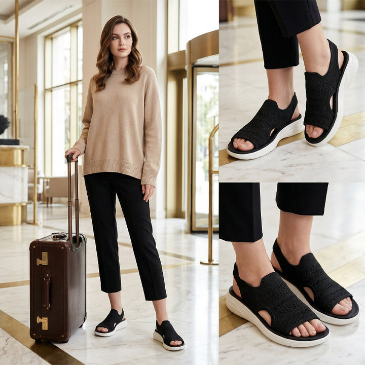 Zina | Women's breathable knit platform sandals
